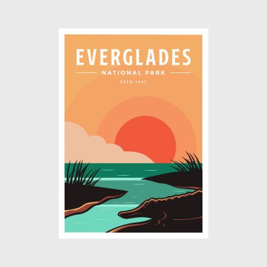 Everglades Ulusal Parkı poster tasarımı