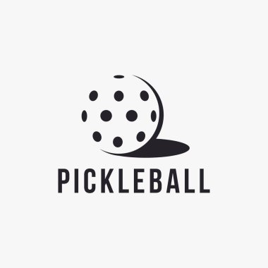 Beyaz arkaplanda minimalist Pickleball logo ikonu vektörü