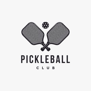 Beyaz arkaplanda vintage Pickleball logo vektörü