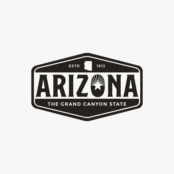 Arizona işaret logosu vektörü ile Arizona haritası beyaz zemin üzerinde