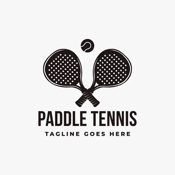 Beyaz arkaplanda eski Paddle Tenis logo vektörü