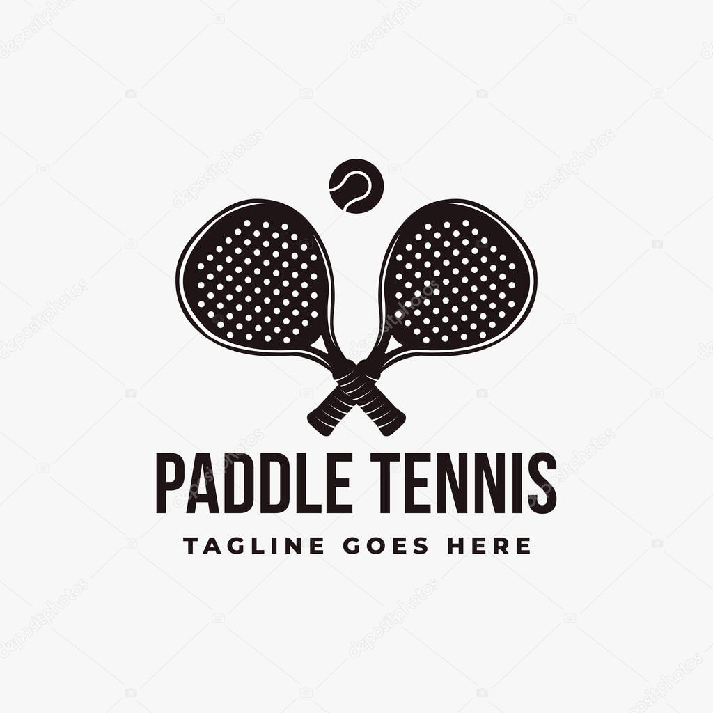 Vintage Paddle Tennis logo icon vector on white background