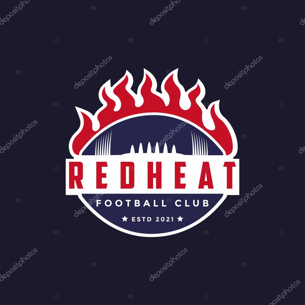 Badge emblem American football logo vector on dark background