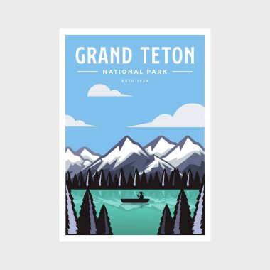 Grand Teton Ulusal Parkı poster tasarımı