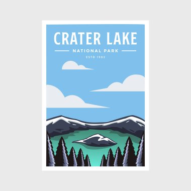 Krater Gölü Ulusal Park poster çizimi