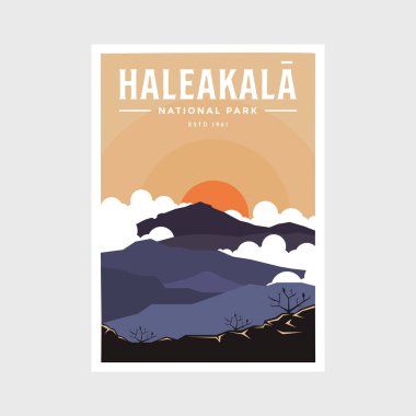 Haleakala Ulusal Park poster çizimi