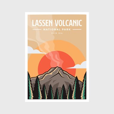 Lassen Volkanik Ulusal Park poster çizimi