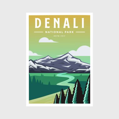 Denali Ulusal Parkı poster tasarımı