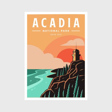Acadia Ulusal Parkı poster tasarımı