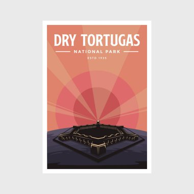 Tortugas Ulusal Parkı Kuru Poster Çizimi