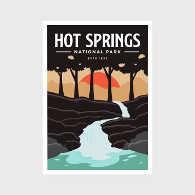 Hot Springs Ulusal Parkı poster tasarımı