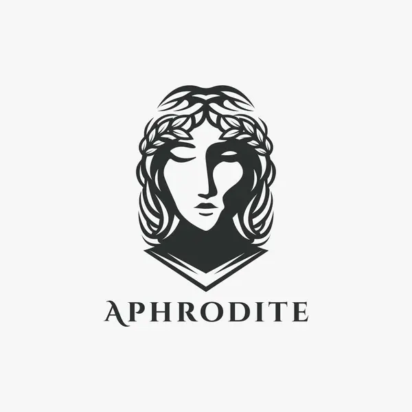 Cabeça Afrodite Deusa Logotipo Vetor Ilustração Fundo Branco Ilustração De Stock