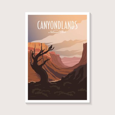 Canyonlands Ulusal Park poster tasarımı, ölü ağaç kanyonu poster tasarımı