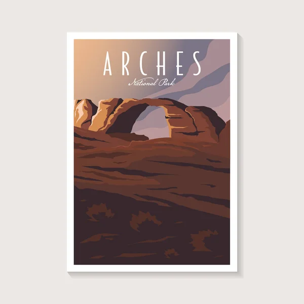 Arches National Park Poster çizimi, Canyon poster tasarımı