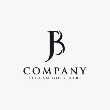Beyaz arkaplanda ilk harf logosu J ve B, JB BJ monogram simgesi