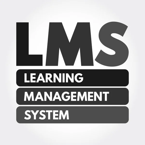 Lms Acrónimo Learning Management System Aplicación Software Para Administración Documentación — Vector de stock
