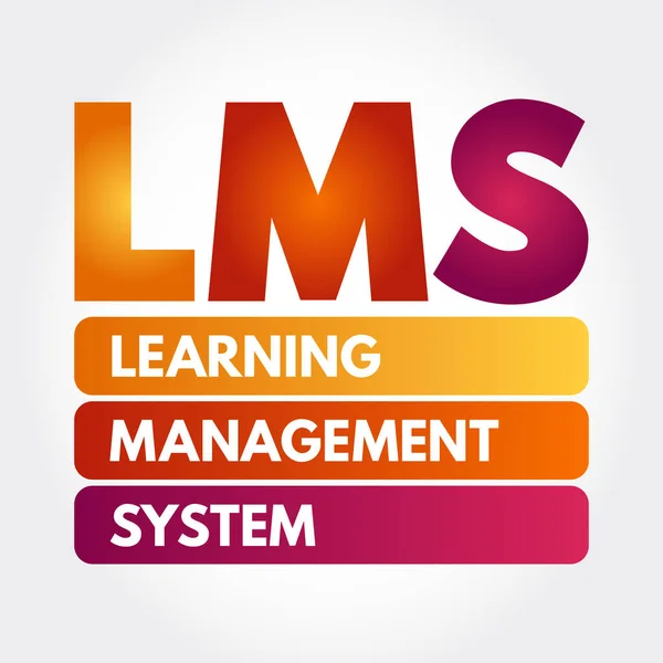 Lms Learning Management System Acroniem Software Applicatie Voor Administratie Documentatie — Stockvector