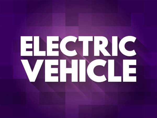 Vehículo Eléctrico Vehículos Que Funcionan Parcial Totalmente Con Energía Eléctrica — Vector de stock