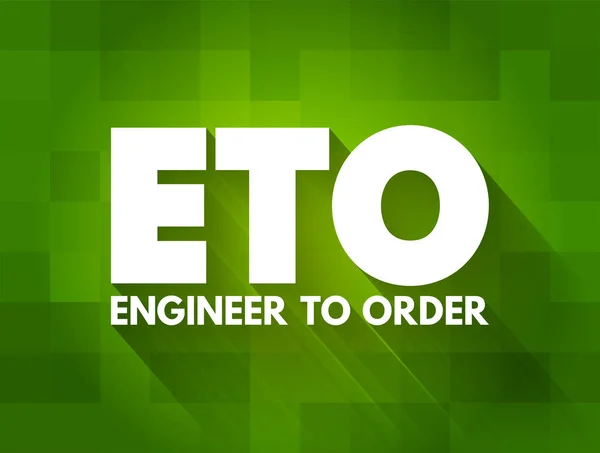 Eto Engineer Order Type Productie Waarbij Een Product Wordt Ontwikkeld — Stockvector