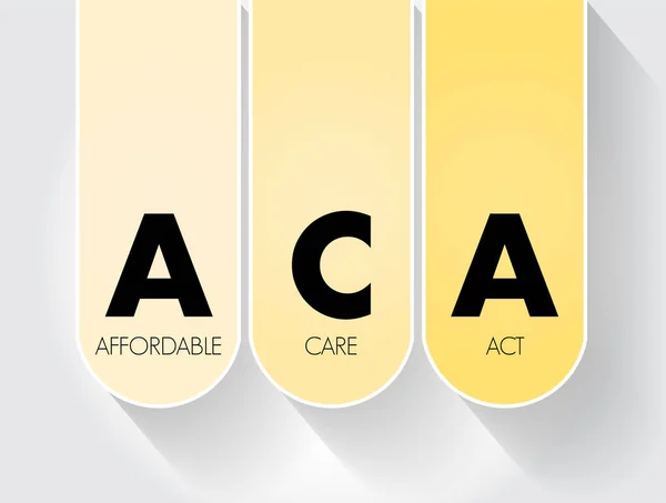 Aca Affordable Care Act Reformas Abrangentes Seguros Saúde Disposições Fiscais — Vetor de Stock