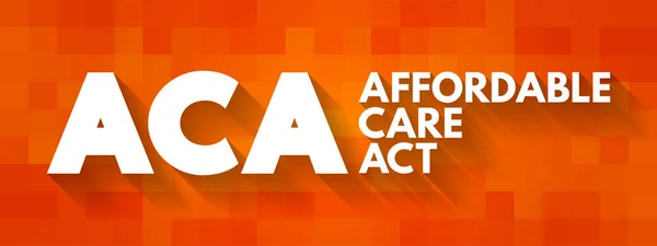 Aca Affordable Care Act Réforme Complète Assurance Maladie Des Dispositions — Image vectorielle