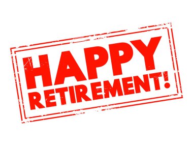 Sunumlar ve raporlar için Mutlu Emeklilik metin damgası kavramı