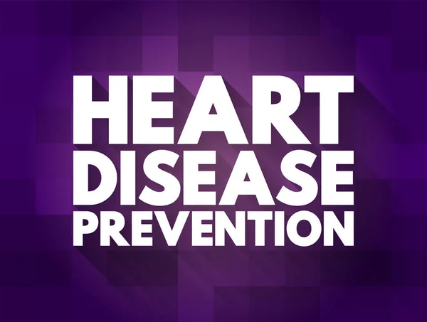 Concepto Texto Prevención Enfermedades Cardiacas Para Presentaciones Informes — Vector de stock