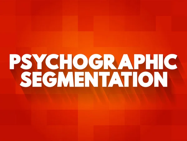 Psikografik Segmentasyon Tüketicileri Ortak Psikolojik Özelliklere Metin Kavramı Geçmişine Dayanarak — Stok Vektör