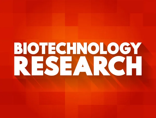Biotecnologia Conceito Texto Pesquisa Para Apresentações Relatórios — Vetor de Stock