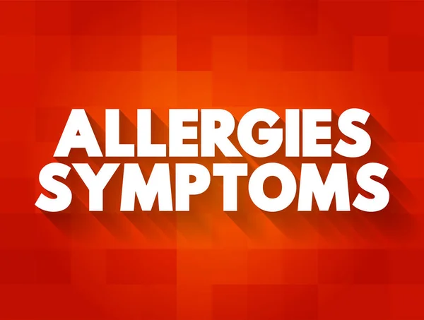 Allergies Symptoms Text Concept Presentations Reports — Stock Vector