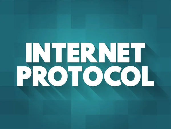 Internet Protocol Internet Protocol Suite中的网络层通信协议 用于跨越网络边界传输数据报 文本概念背景 — 图库矢量图片