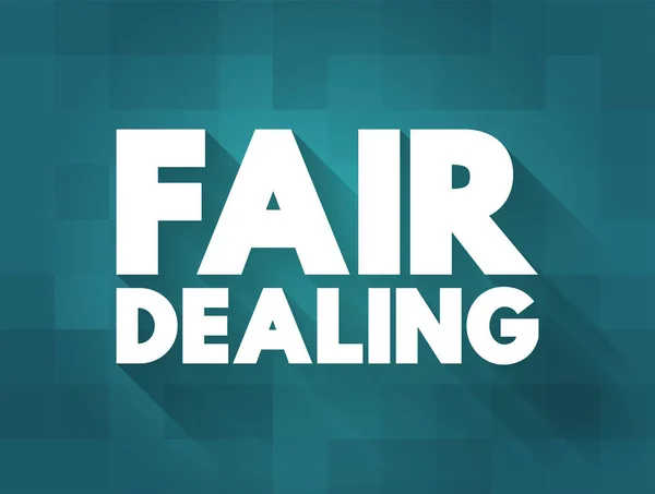 Fair Dealing Korlátozás Kivétel Szerzői Jog Által Kreatív Szerzőjének Biztosított — Stock Vector