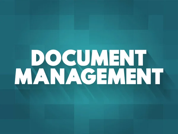 Gestione Dei Documenti Sistema Utilizzato Acquisire Tracciare Archiviare Documenti Elettronici — Vettoriale Stock