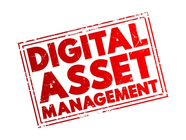 Digital Asset Management Processo Negócios Uma Tecnologia Gestão Informação Selo —  Vetores de Stock