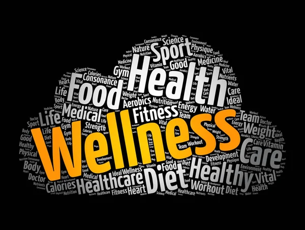 stock vector WELLNESS word cloud, fitness, sport, health concept background