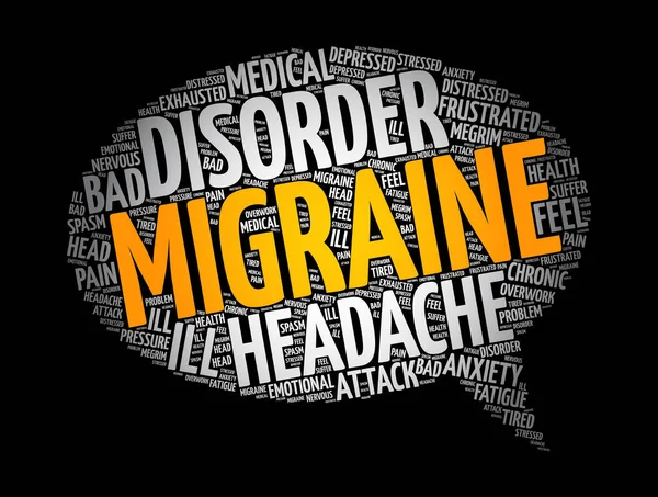 Migraine Headache Can Cause Severe Throbbing Pain Pulsing Sensation Word — Stock Vector