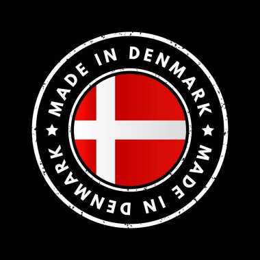 Danimarka metin amblemi rozeti, konsept arkaplan