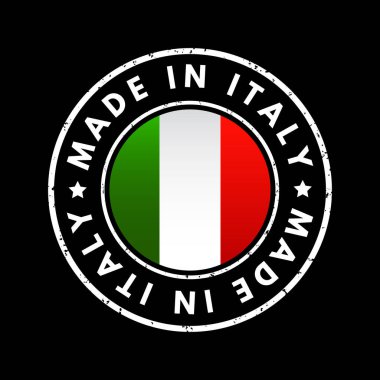 İtalya 'da yapılmış metin amblemi rozeti, kavram geçmişi