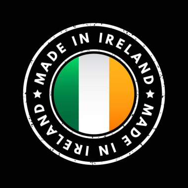 İrlanda 'da yapılmış metin amblemi rozeti, kavram geçmişi