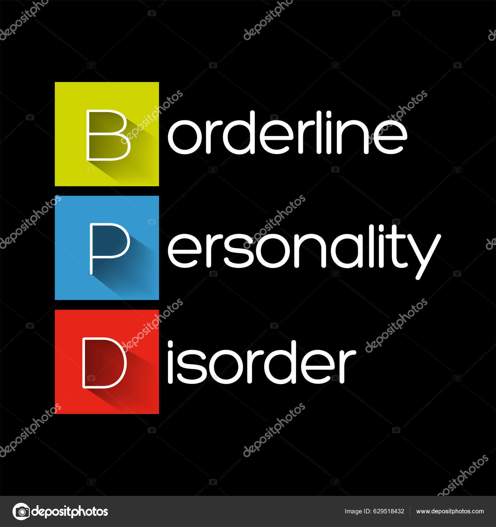 Bpd Borderline Personlighetsstörning Akronym Medicinsk Begrepp Bakgrund  vektor av ©dizanna 629518432