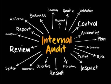 İç Denetleme, bir şirketin kurumsal yönetim ve muhasebe süreçleri, sunum ve raporlar için zihin haritası konsepti de dahil olmak üzere iç kontrollerini değerlendirir.