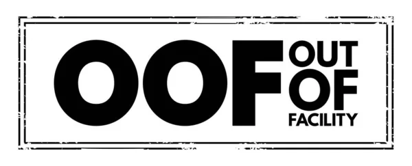 Oof Out Facility Acronym Text Stamp Business Concept Background — Stock vektor