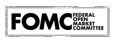 FOMC Federal Open Market Committee acronym - committee within the Federal Reserve System, conducts monetary policy for the U.S. central bank, text concept stamp clipart