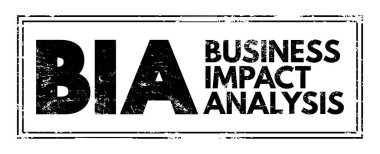 BIA - Business Impact Analysis is a systematic process to determine and evaluate the potential effects of an interruption to critical business operations, acronym concept background clipart