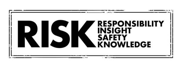 Risk Responsibility Insight Safety Knowledge Acronym Business Concept Stamp — Stok Vektör