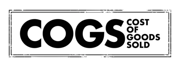Cogs商品のコスト販売 特定の期間中に販売された商品の値を運ぶ 頭字語のテキストコンセプト切手 — ストックベクタ