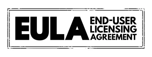 Eula End User Licensing Agreement Legal Contract Entered Software Developer — Stok Vektör