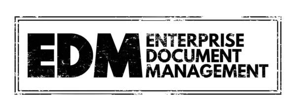 Edm 企业文件管理被定义为一个应用程序 用于存储 组织和执行文档和记录上的工作流 缩写为业务概念背景 — 图库矢量图片