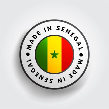 Made in Senegal text emblem stamp, concept background