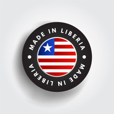 Made in Liberia text emblem stamp, concept background